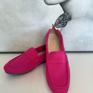 Bright Pink Loafer Flats By Cvistpieo